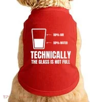 Glass Half Full Funny Technically Not Empty Sarcastic Doggie Tank thumb 0