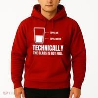 Glass Half Full Funny Technically Not Empty Sarcastic Hoodie thumb 2