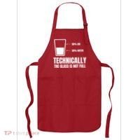 Glass Half Full Funny Technically Not Empty Sarcastic Apron thumb 0