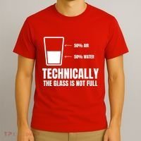 Glass Half Full Funny Technically Not Empty Sarcastic T-Shirt thumb 3