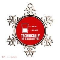 Glass Half Full Funny Technically Not Empty Sarcastic Ornament thumb 0