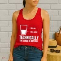 Glass Half Full Funny Technically Not Empty Sarcastic Women's Tank Top thumb 2