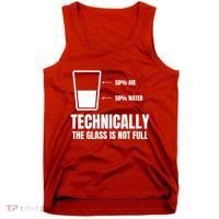 Glass Half Full Funny Technically Not Empty Sarcastic Tank Top thumb 0