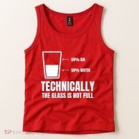 Glass Half Full Funny Technically Not Empty Sarcastic Tank Top thumb 2
