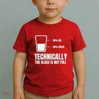 Glass Half Full Funny Technically Not Empty Sarcastic Toddler T-Shirt thumb 2