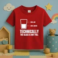 Glass Half Full Funny Technically Not Empty Sarcastic Toddler T-Shirt thumb 3