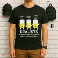 Glass Half Full Half Empty Funny Realists Philosophy T-Shirt thumb 6