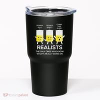 Glass Half Full Half Empty Funny Realists Philosophy Tumbler thumb 0