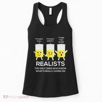 Glass Half Full Half Empty Funny Realists Philosophy Women's Tank Top thumb 0