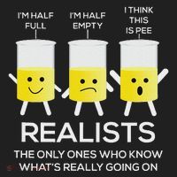 Glass Half Full Half Empty Funny Realists Philosophy Golf Towel thumb 3