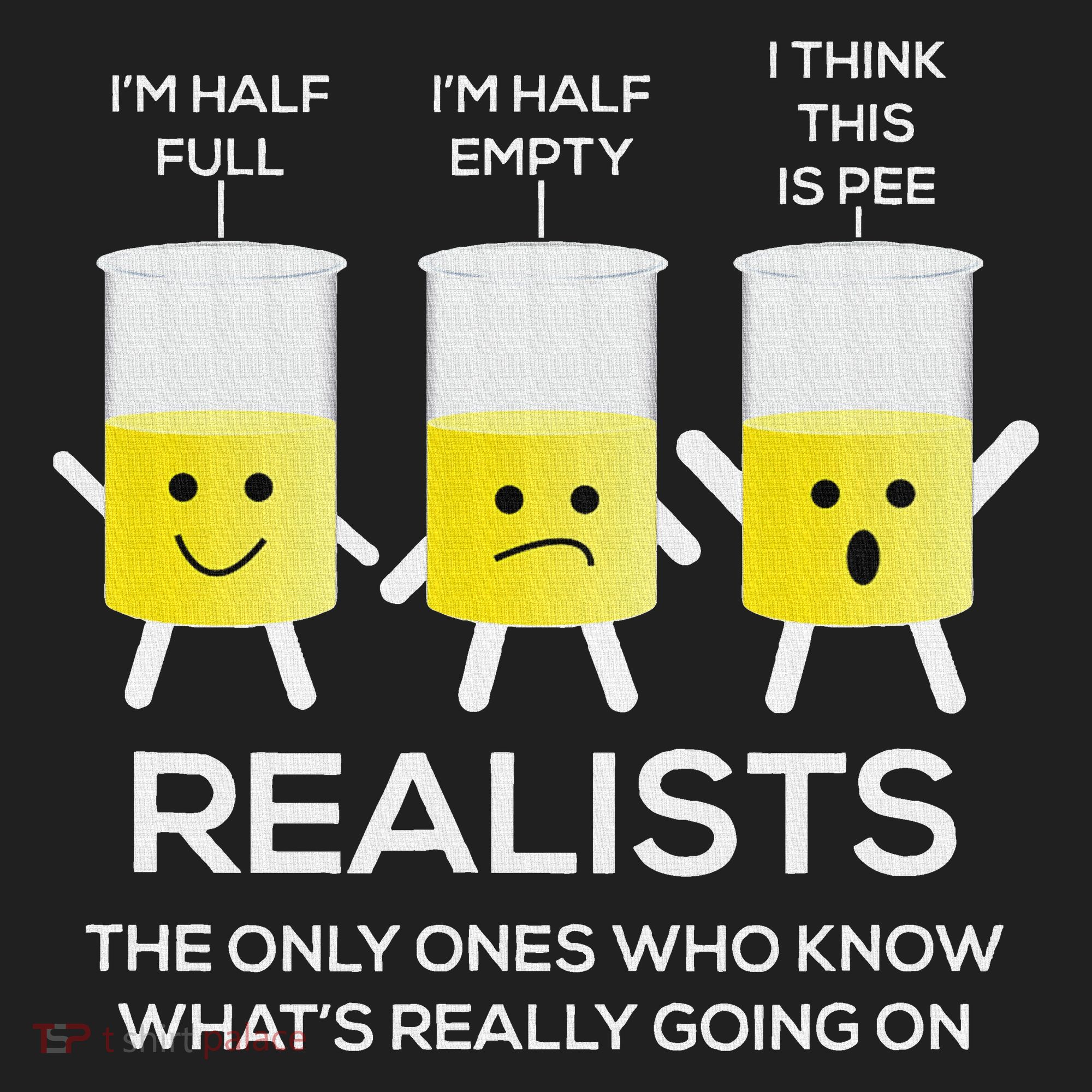 Glass Half Full Half Empty Funny Realists Philosophy Golf Towel