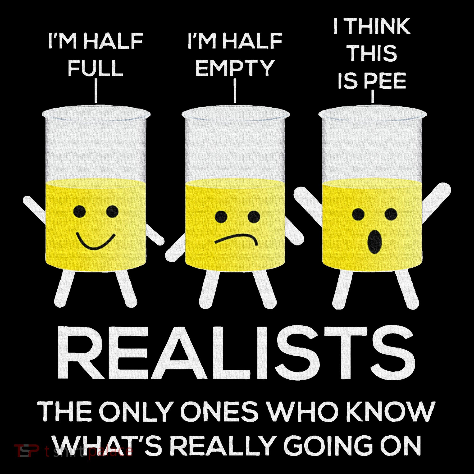 Glass Half Full Half Empty Funny Realists Philosophy Kids Long Sleeve Shirt