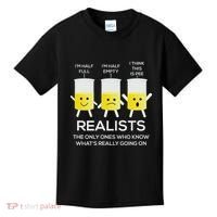 Glass Half Full Half Empty Funny Realists Philosophy Kids T-Shirt thumb 0