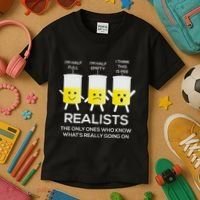 Glass Half Full Half Empty Funny Realists Philosophy Kids T-Shirt thumb 3