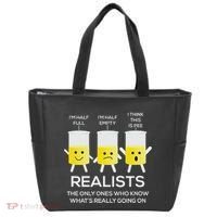 Glass Half Full Half Empty Funny Realists Philosophy Tote Bag thumb 0