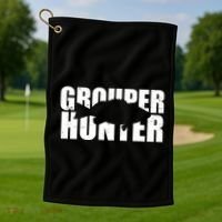 Grouper Hunter Fish Golf Towel thumb 1