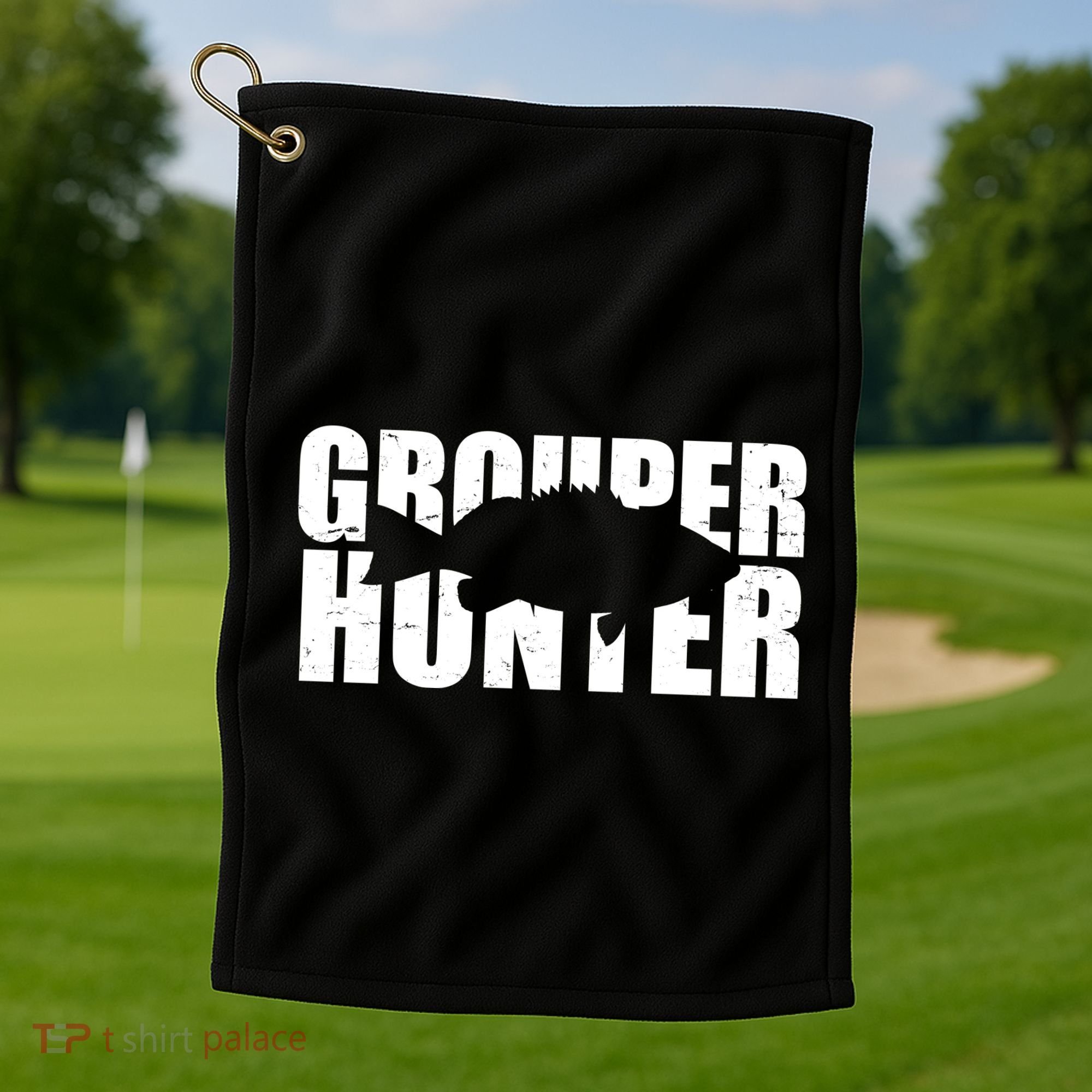 Grouper Hunter Fish Golf Towel