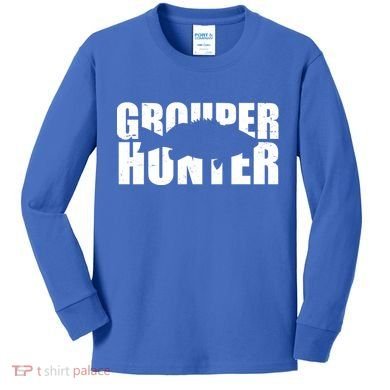 Grouper Hunter Fish Kids Long Sleeve Shirt