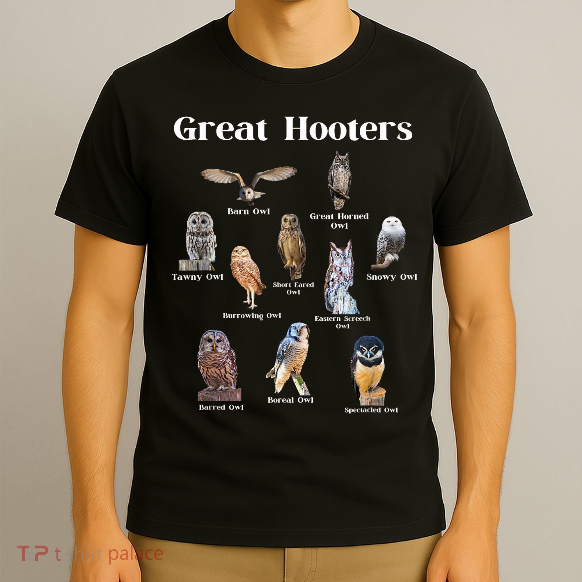 Great Hooter Funny Owl Lover Birding Birdwatcher Dad Joke T-Shirt