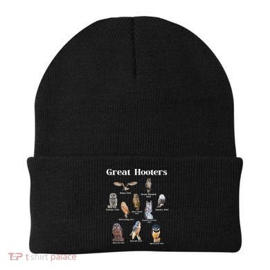 Great Hooter Funny Owl Lover Birding Birdwatcher Dad Joke Beanie