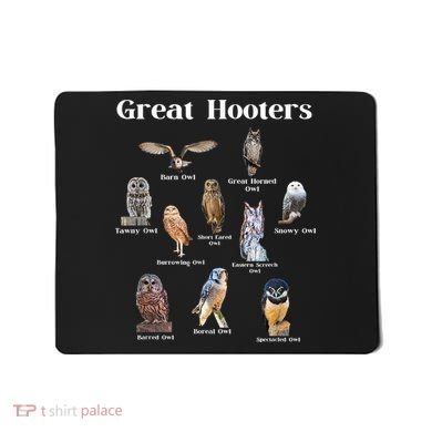 Great Hooter Funny Owl Lover Birding Birdwatcher Dad Joke Mousepad