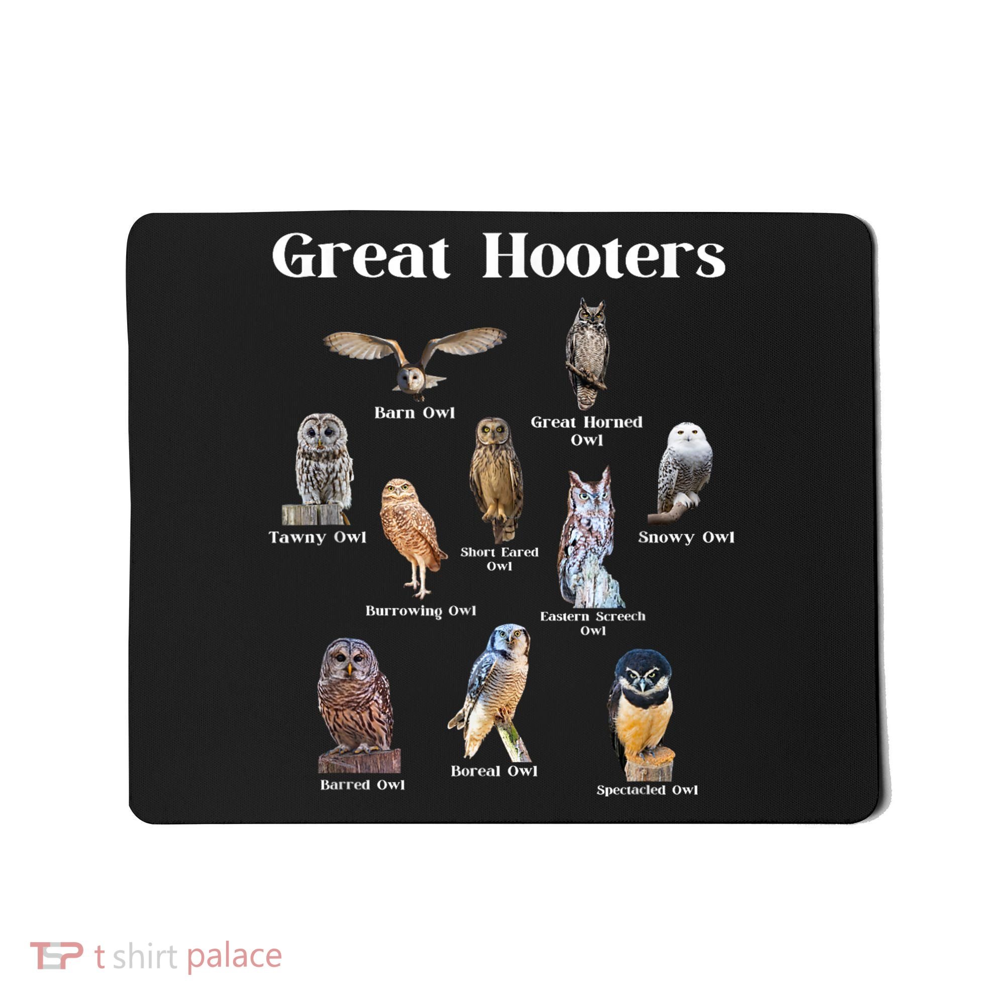 Great Hooter Funny Owl Lover Birding Birdwatcher Dad Joke Mousepad
