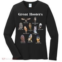 Great Hooter Funny Owl Lover Birding Birdwatcher Dad Joke Women's Long Sleeve Shirt thumb 0