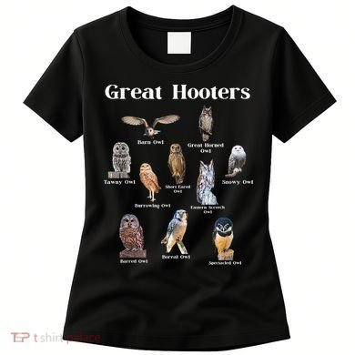 Great Hooter Funny Owl Lover Birding Birdwatcher Dad Joke Women's T-Shirt