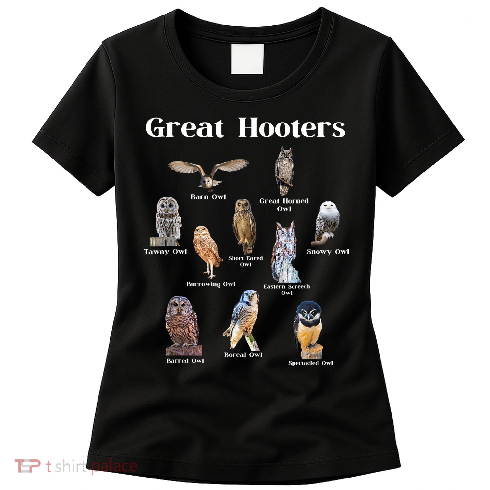 Great Hooter Funny Owl Lover Birding Birdwatcher Dad Joke Women's T-Shirt