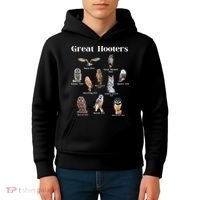Great Hooter Funny Owl Lover Birding Birdwatcher Dad Joke Kids Hoodie thumb 4