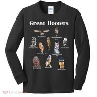 Great Hooter Funny Owl Lover Birding Birdwatcher Dad Joke Kids Long Sleeve Shirt thumb 0
