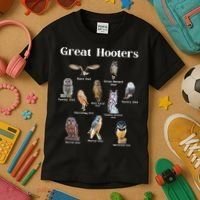 Great Hooter Funny Owl Lover Birding Birdwatcher Dad Joke Kids T-Shirt thumb 3