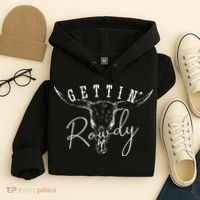 Gettin Hitched Gettin Rowdy Western Bachelorette Party Hoodie thumb 4