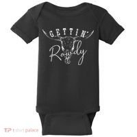 Gettin Hitched Gettin Rowdy Western Bachelorette Party Baby Bodysuit thumb 0