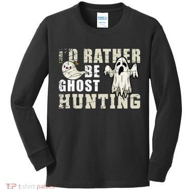 Ghost Hunter Gift Boo Spooky Halloween Kids Long Sleeve Shirt