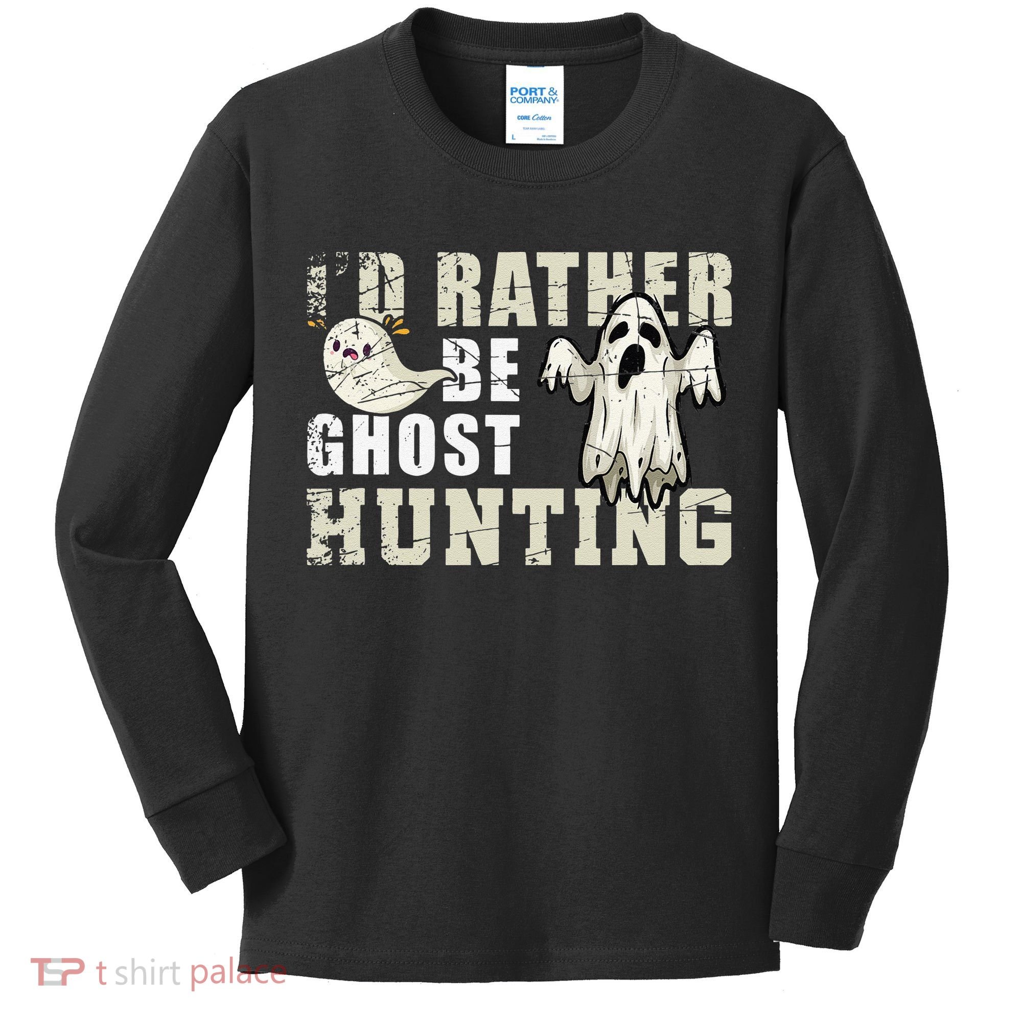 Ghost Hunter Gift Boo Spooky Halloween Kids Long Sleeve Shirt