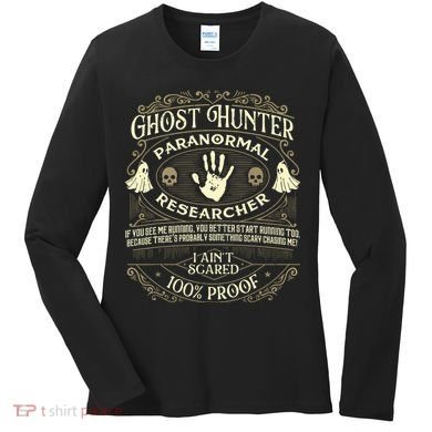 Ghost Hunter Ghost Hunting Halloween Paranormal Activity Women's Long Sleeve Shirt