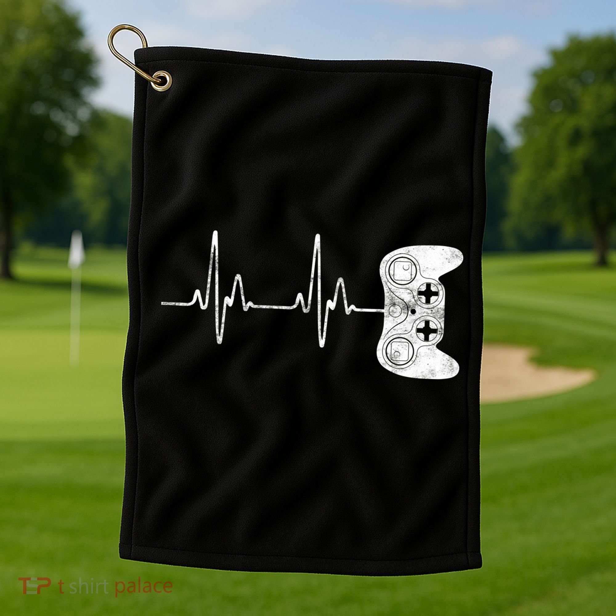Gamer Heartbeat Great Gift Video Game Lover Funny Gift Funny Gift Golf Towel