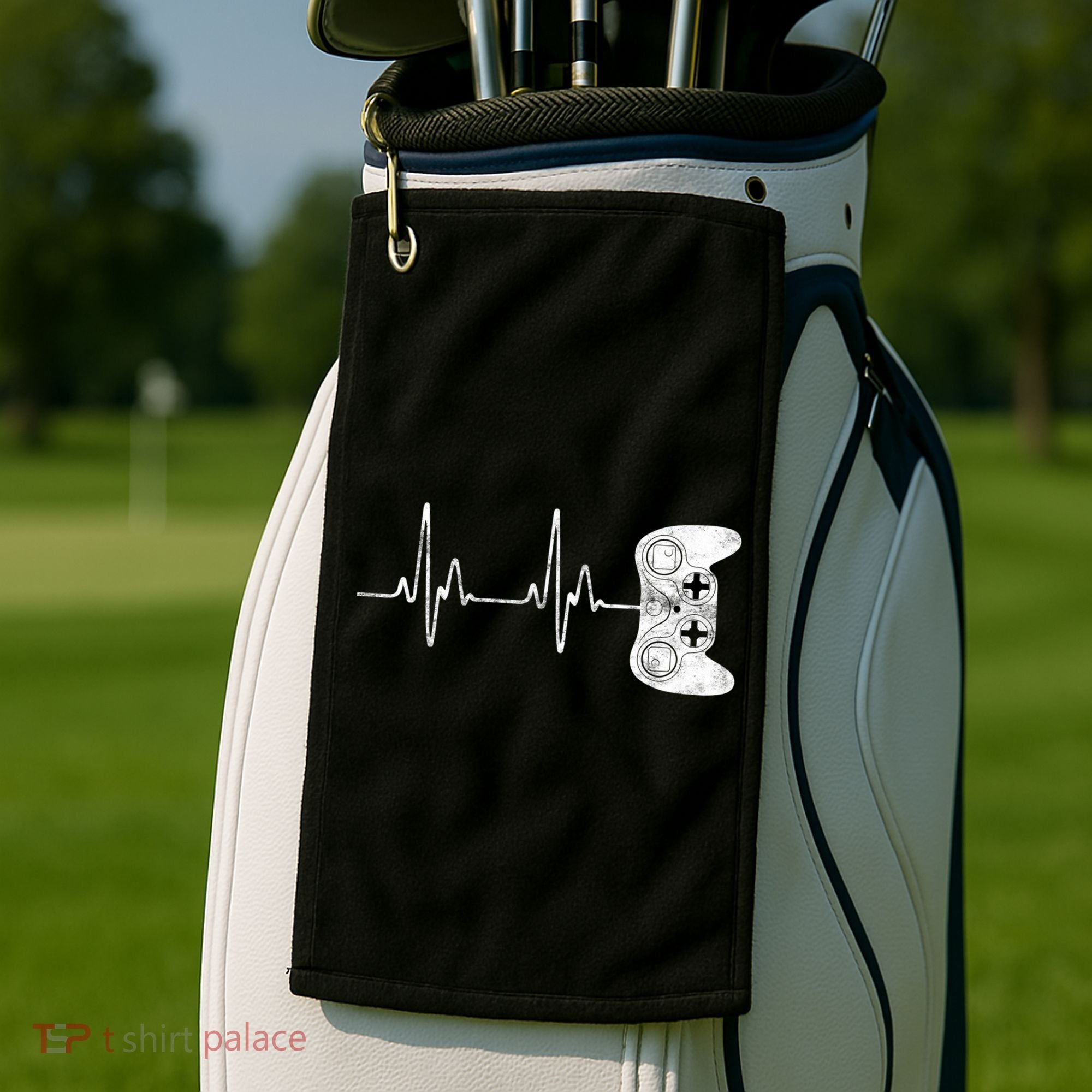 Gamer Heartbeat Great Gift Video Game Lover Funny Gift Funny Gift Golf Towel