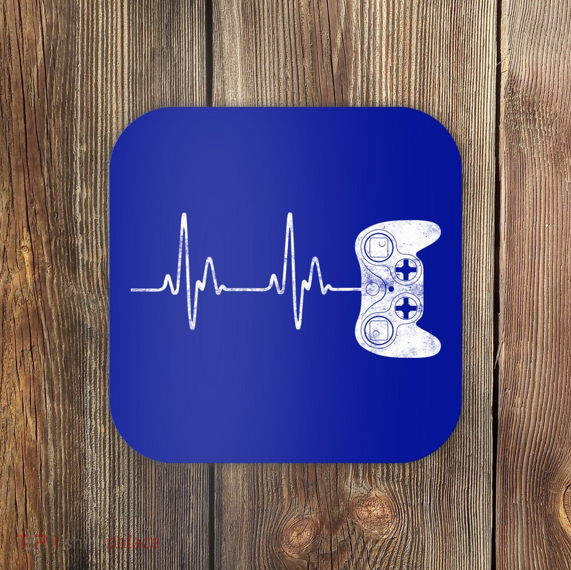 Gamer Heartbeat Great Gift Video Game Lover Funny Gift Funny Gift Coaster