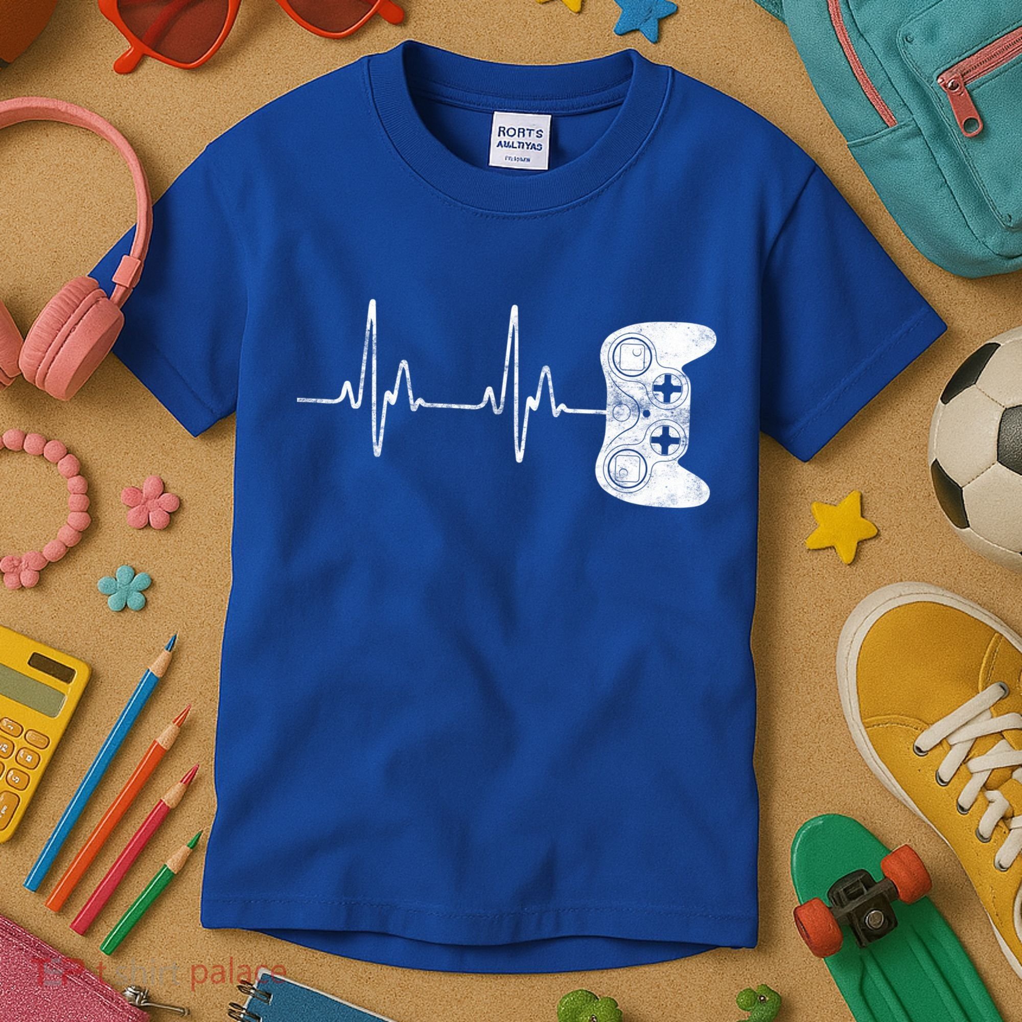 Gamer Heartbeat Great Gift Video Game Lover Funny Gift Funny Gift Kids T-Shirt