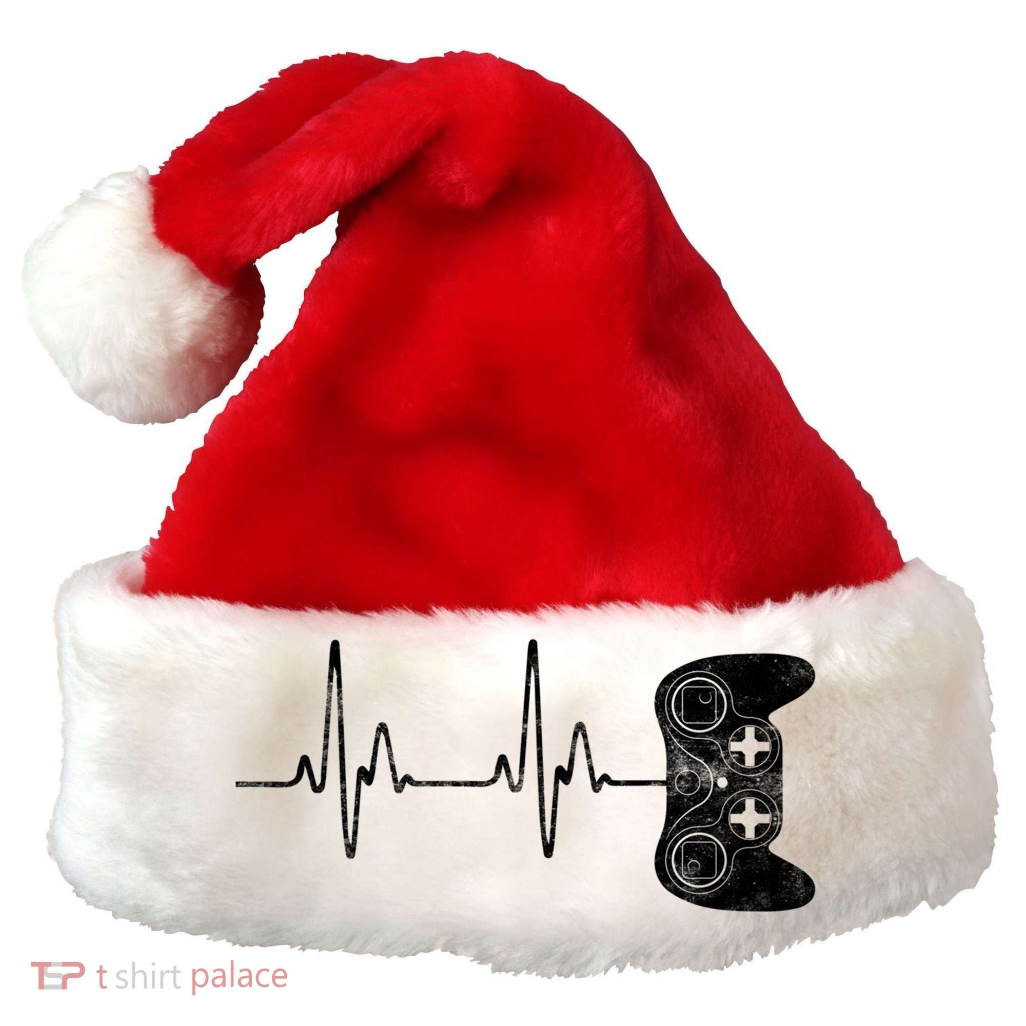 Gamer Heartbeat Great Gift Video Game Lover Funny Gift Funny Gift Santa Hat