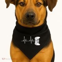 Gamer Heartbeat Gift Video Game Lover Gifgift USA-Made Doggie Bandana thumb 1
