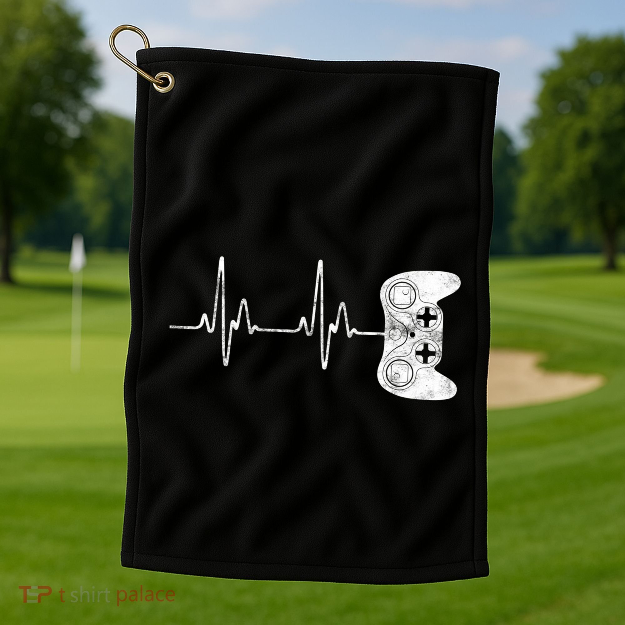 Gamer Heartbeat Gift Video Game Lover Gifgift Golf Towel