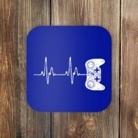 Gamer Heartbeat Gift Video Game Lover Gifgift Coaster thumb 0