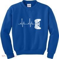 Gamer Heartbeat Gift Video Game Lover Gifgift Kids Sweatshirt thumb 0