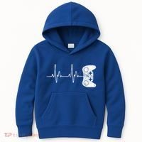 Gamer Heartbeat Gift Video Game Lover Gifgift Kids Hoodie thumb 0