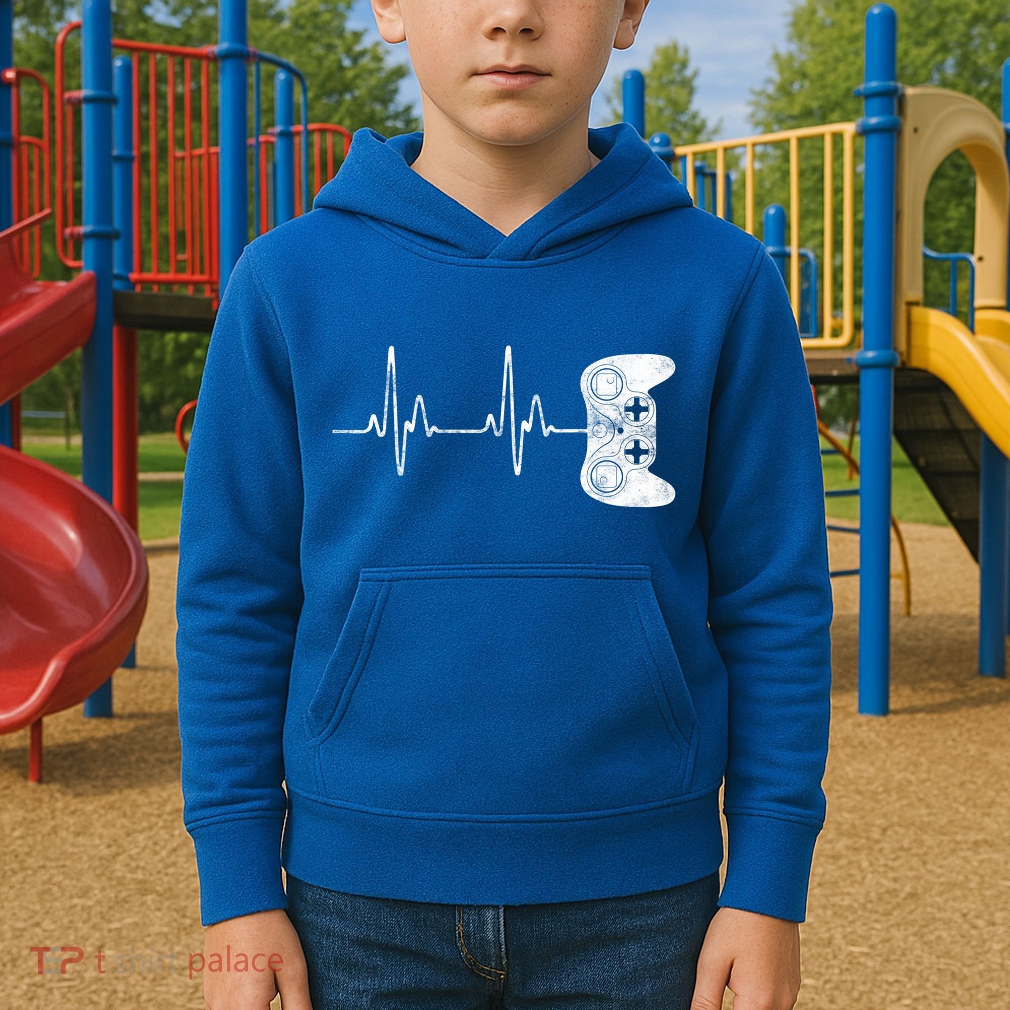 Gamer Heartbeat Gift Video Game Lover Gifgift Kids Hoodie