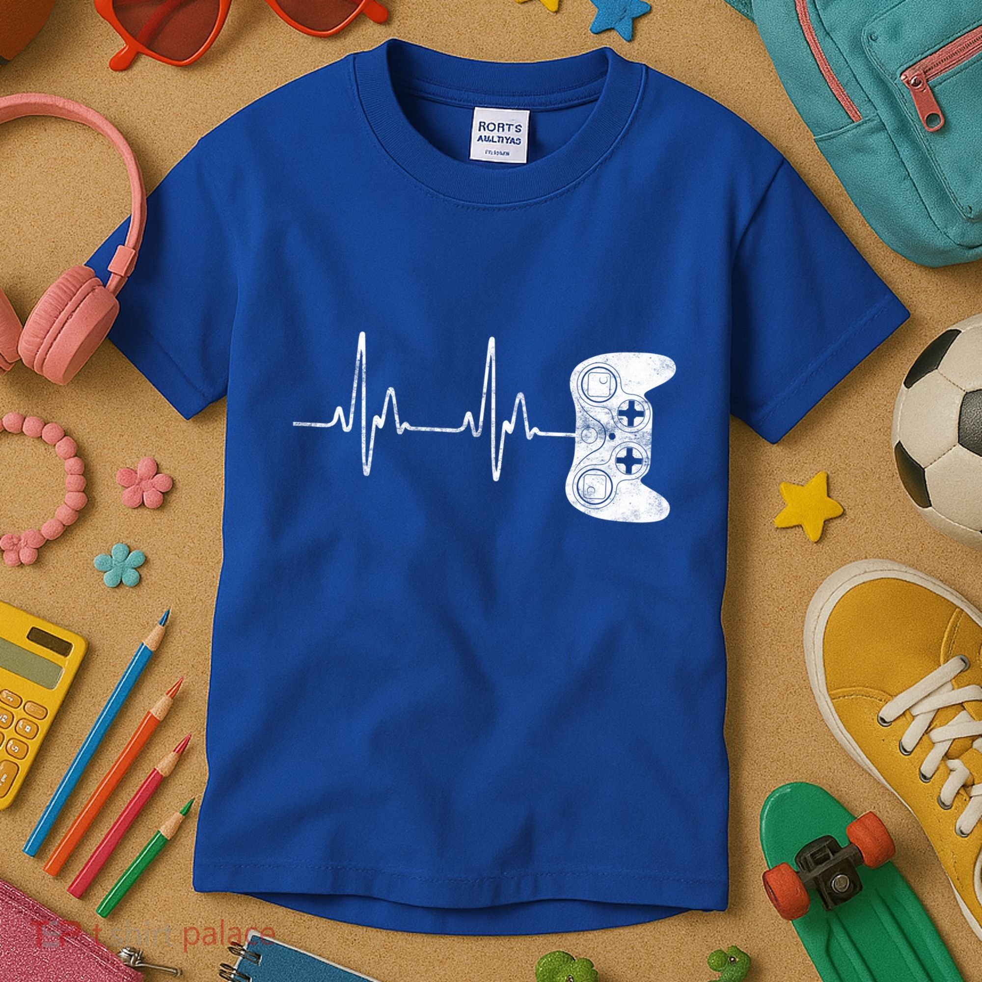Gamer Heartbeat Gift Video Game Lover Gifgift Kids T-Shirt