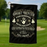 Ghost Hunter Ghost Hunting Halloween Paranormal Activity Golf Towel thumb 1